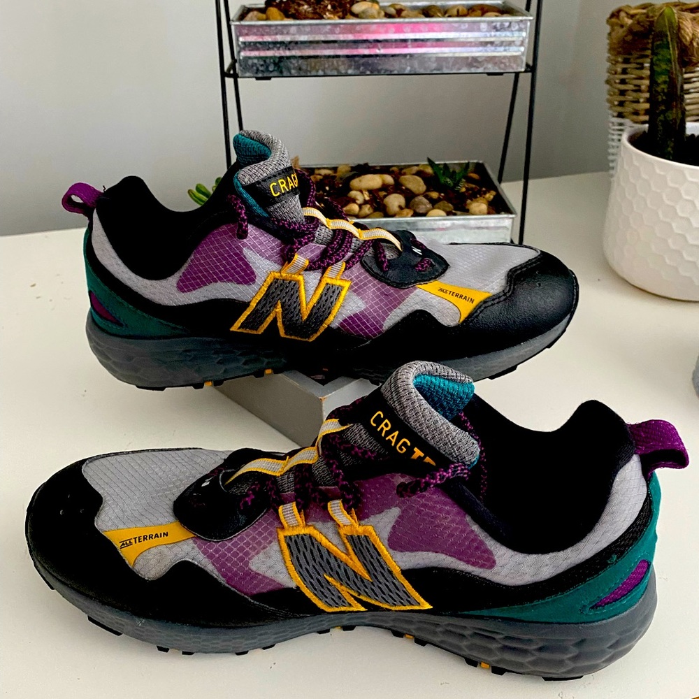 New Balance Womenโs Athletic Shoes in Purple, Teal, Yellow, Black